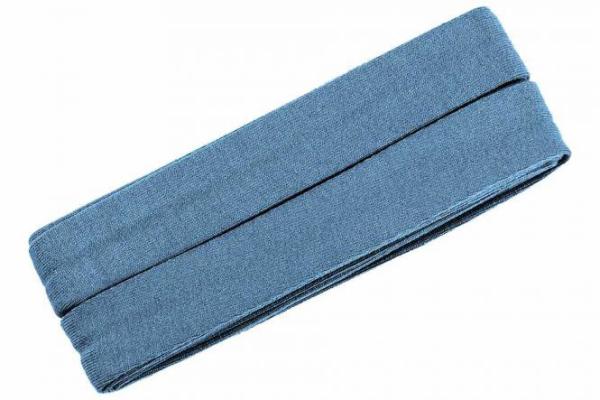 Oaki Doki Jersey Schrägband gefalzt 3m Coupon Jeansblau